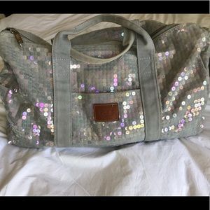 Sparkly Silver PINK duffle